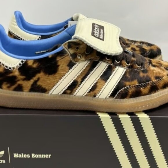 COPY Adidas X Wales Bonner Leopard Faux Pony Samba Women's Sneakers